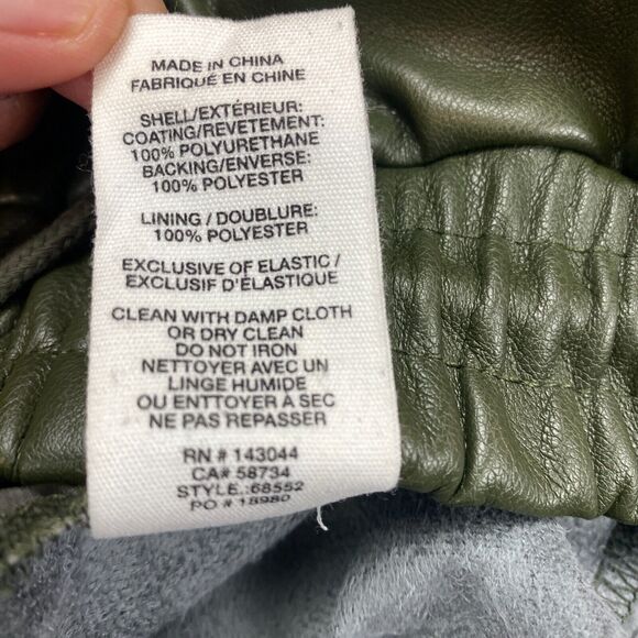 Anthropologie Avec Les Files Faux Leather Jogger Pants Womens Small Green - Picture 6 of 16